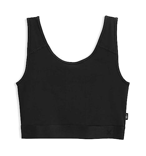 TomboyX Kompressions-BH, Brustbinder-Alternative, kabellos, volle Abdeckung, mittlere Unterstützung, Oberteil, athletischer Sport-BH, (XS-6X), Schwarz, Large von TomboyX