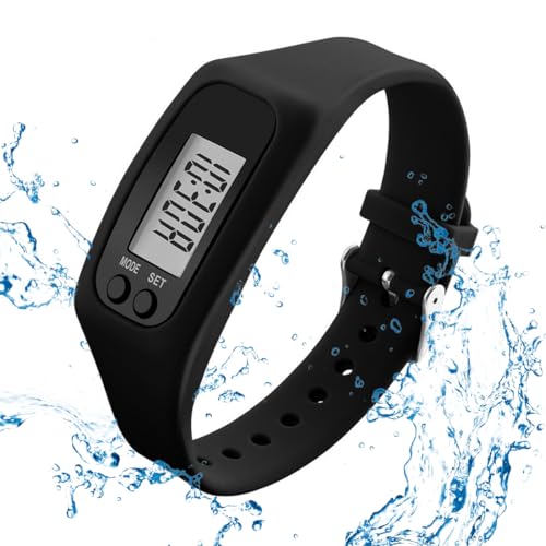 Tomedeks 1 Stück Mit Display Schrittzähler uhr Damen,Fitness Tracker Armband Kalorienzähler für Erwachsene,Für Sauna & Schwimmen,Unisex(Schwarz) von Tomedeks