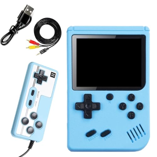 Tomedeks Handheld Spielkonsole,Retro Handheld Konsole Mit 500 Klassischen Fc Spielen,3" LCD-Bildschirm,Retro Game Console Für Zwei Spieler Spiele Und TV-Ausgang,Kinder Und Erwachsene - Blau von Tomedeks
