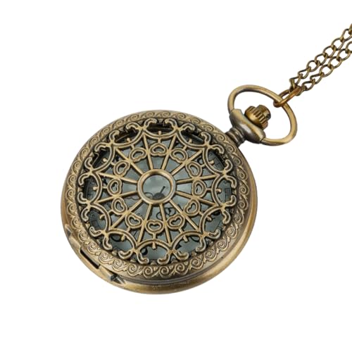 Tomedeks Vintage Taschenuhr Glatte Quarz Taschenuhr mit Kette Antik Kettenuhr mit Arabischen Ziffern für Damen Herren Vater Opa Geburtstag Jahrestag Taschenuhr mit Geschenkbox von Tomedeks