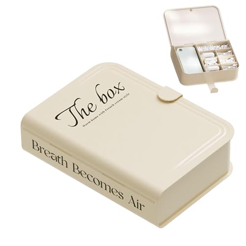 Tomedny Kabel Organizer Box, Buchdesign -Kabelspeicherbox mit Kabelbindungen Elektronik Organizer Kabelverwaltung Hülle für Schreibtischschublade ﻿ (Creme weiß) von Tomedny