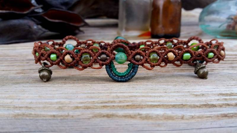 Wald Inspiriert Makramee Fußkettchen von TomentosaShop