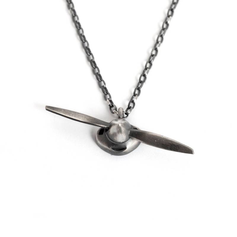Flugzeug Propeller Halskette Sterling Silber Schmuck von TomerM