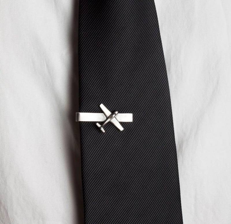 Personalisierte Sterling Silber Flugzeug Krawattenklammer Luftfahrt Geschenk von TomerM
