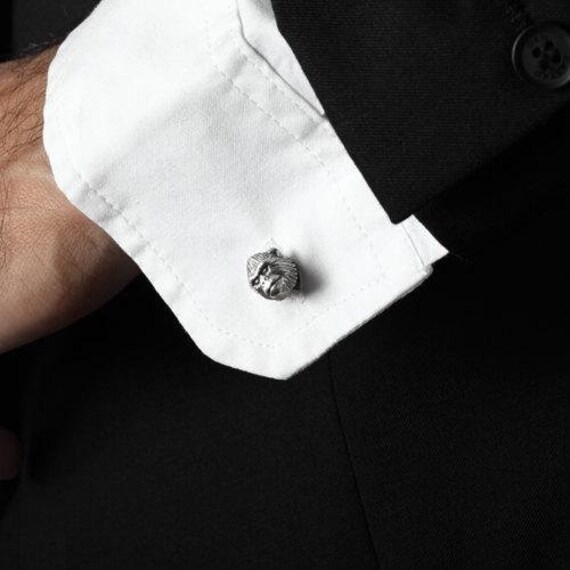 sterling Silber Gorilla Manschettenknöpfe Handgemachter Tier Schmuck von TomerM