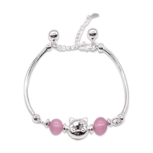 Tomicy Armbänder Hello cat Mädchen Kinder Armschmuck Bettelarmband für Mädchen,Rosa Glitzernden Kristall Armband mit Katze Kinder Mädchen Geschenke von Tomicy