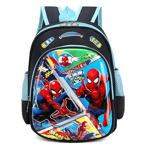 3D Gedruckter Schulrucksack, held Comics Thema Cartoon Rucksack Für Jungen Und Mädchen Blau von Tomicy