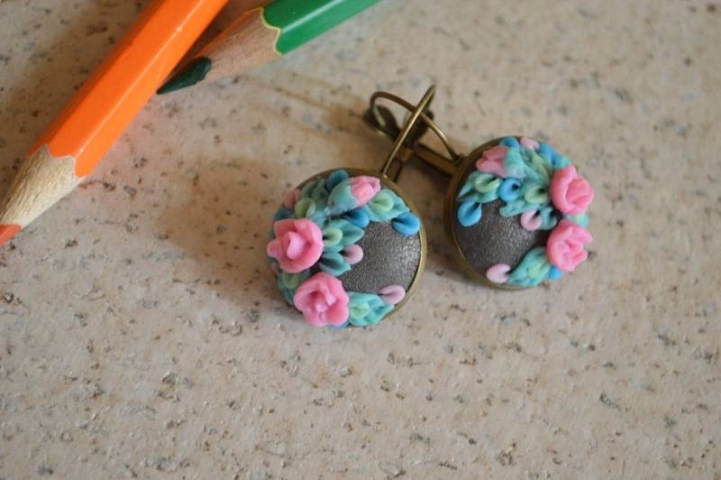 Runde Ohrring Polymer Clay Retro Schmuck Blumen, Geschenke Für Mama Mädchen Sommer Ohrringe Blumen Rosen Hochzeit Mutter Tochter Geschenk Zum Runde Ohrring Polymer Clay Retro Schmuck Blumen, Geschenke Für Mama Mädchen Sommer Ohrringe Blumen Rosen Hochzeit Mutter Tochter Geschenk Zum von TomikArt