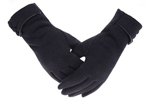 Tomily Damen touchscreen-telefon vlies-windundurchlässige handschuhe winter m wear Schwarz One Size von Tomily