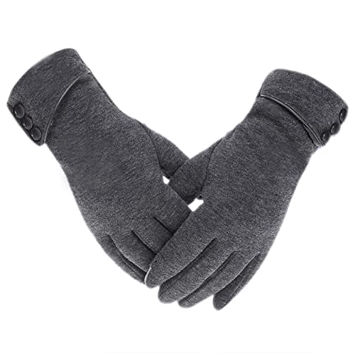 Tomily Damen Touchscreen-Handschuhe, Fleece, winddicht, warm, für den Winter - Grau - Einheitsgröße von Tomily