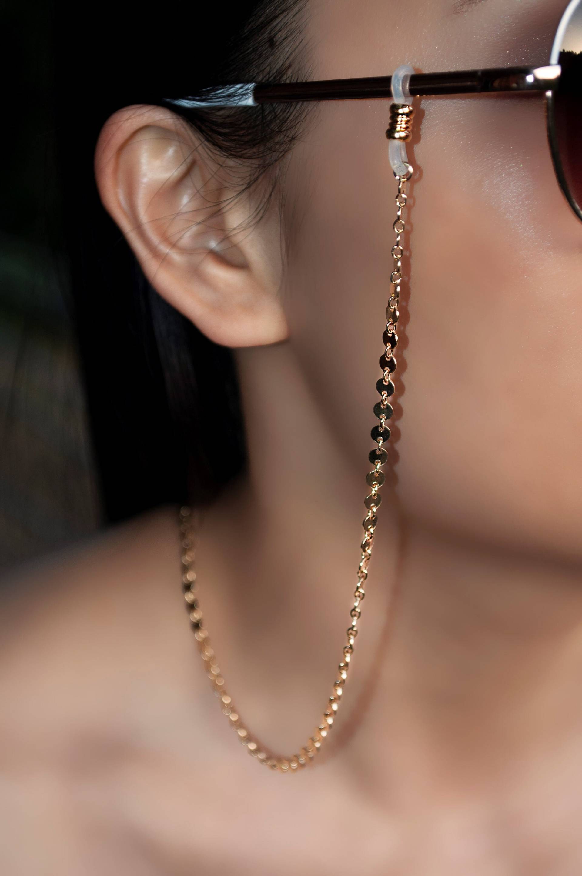 Brillenhalter Lesebrillenhalter Sonnenbrillenkette Brillenzubehör Gold Filled Brillenkettenhalter Silber von TommassiniJewelry