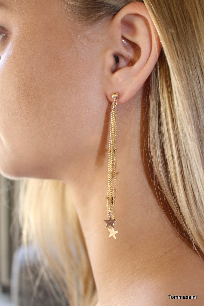 Sterne Baumeln Ohrringe, Quaste Sterne, Multi-Stern Stern Chandelier Ohrringe von TommassiniJewelry