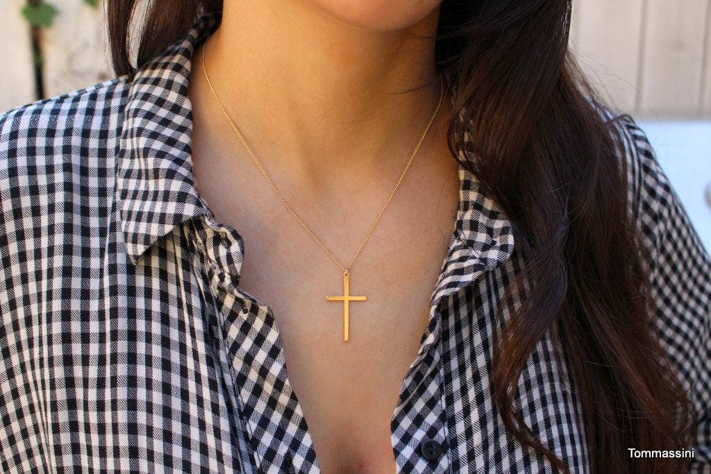 Zarte Kreuz Halskette, Einfache Zierliche Gold Filled Feine Dünne Kette, Anhänger, Geschenk Für Sie, Cross von TommassiniJewelry