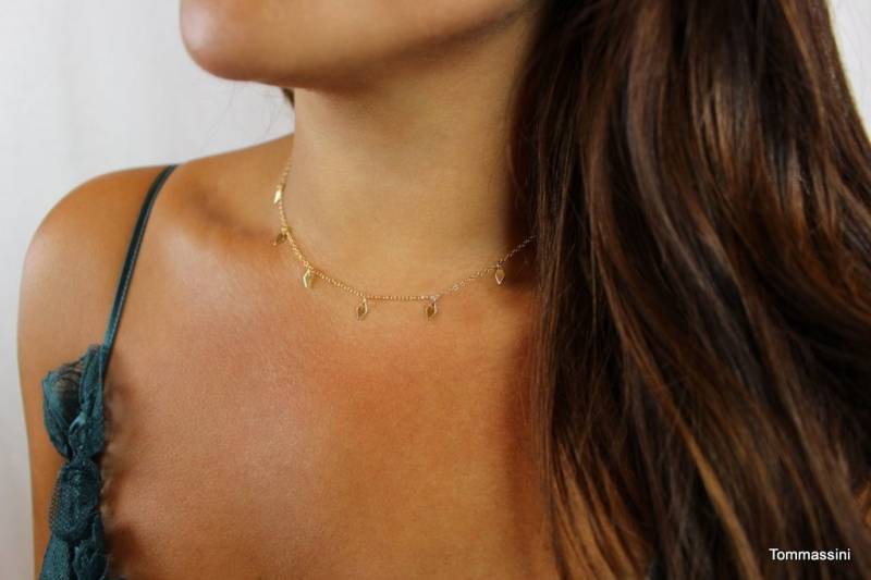 Zierliche Anhänger Halskette 14K Gold Filled Oder Sterling Silber von TommassiniJewelry