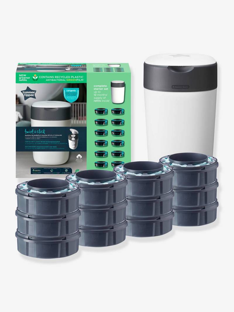 Starter-Set Windeleimer Twist&Click Tommee tippee mit 12 Nachfüllkassetten von Tommee Tippee