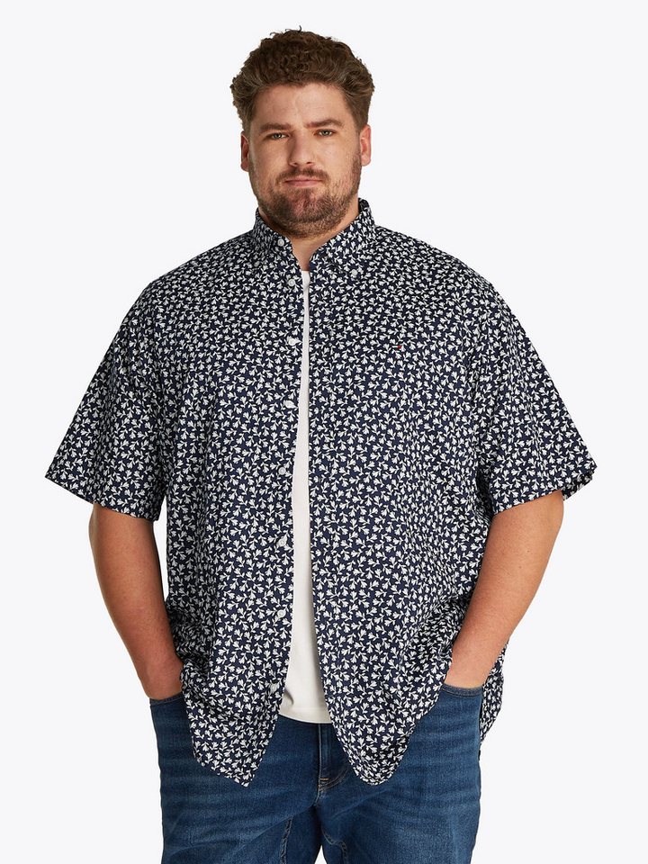 Tommy Hilfiger Big & Tall Kurzarmhemd BT-LINEN BLEND MPRINT mit Allover-Print, Große Größen von Tommy Hilfiger Big & Tall