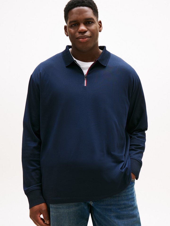 Tommy Hilfiger Big & Tall Langarm-Poloshirt ZIP INTERLOCK POLO Große Größen von Tommy Hilfiger Big & Tall