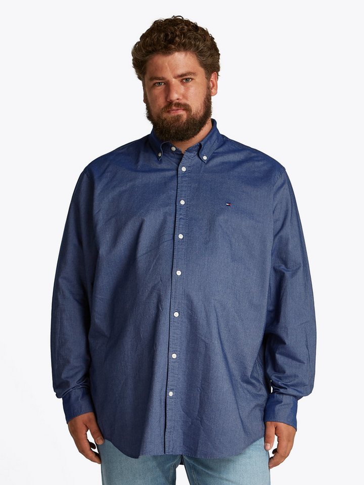 Tommy Hilfiger Big & Tall Langarmhemd BT-SOLID HERITAGE OXFORD S-B in Großen Größen, Logostickerei von Tommy Hilfiger Big & Tall