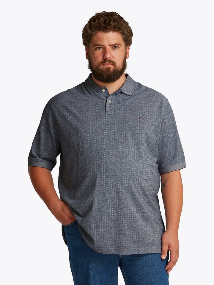 Tommy Hilfiger Big & Tall Poloshirt BT-PIQUE MICROPRINT REG POLO-B in Großen Größen, Logostickerei von Tommy Hilfiger Big & Tall