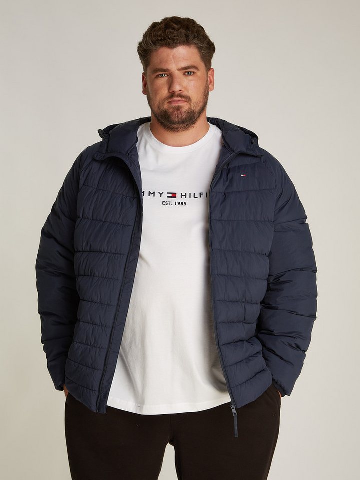 Tommy Hilfiger Big & Tall Steppjacke BT-MIX QUILT HOODED JACKET-B in Großen Größen, Logostickerei von Tommy Hilfiger Big & Tall