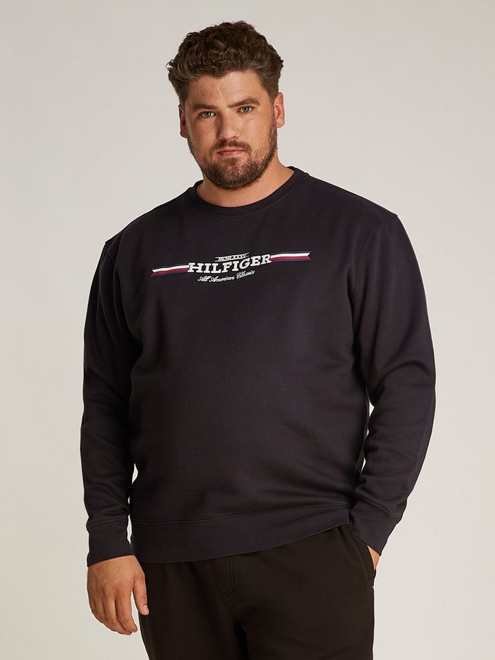 Tommy Hilfiger Big & Tall Sweatshirt BT-HILFIGER STRIPE SWEATSHIRT-B in Großen Größen, Aufdruck in der Brustmitte Tommy Hilfiger Big & Tall Sweatshirt BT-HILFIGER STRIPE SWEATSHIRT-B in Großen Größen, Aufdruck in der Brustmitte von Tommy Hilfiger Big & Tall