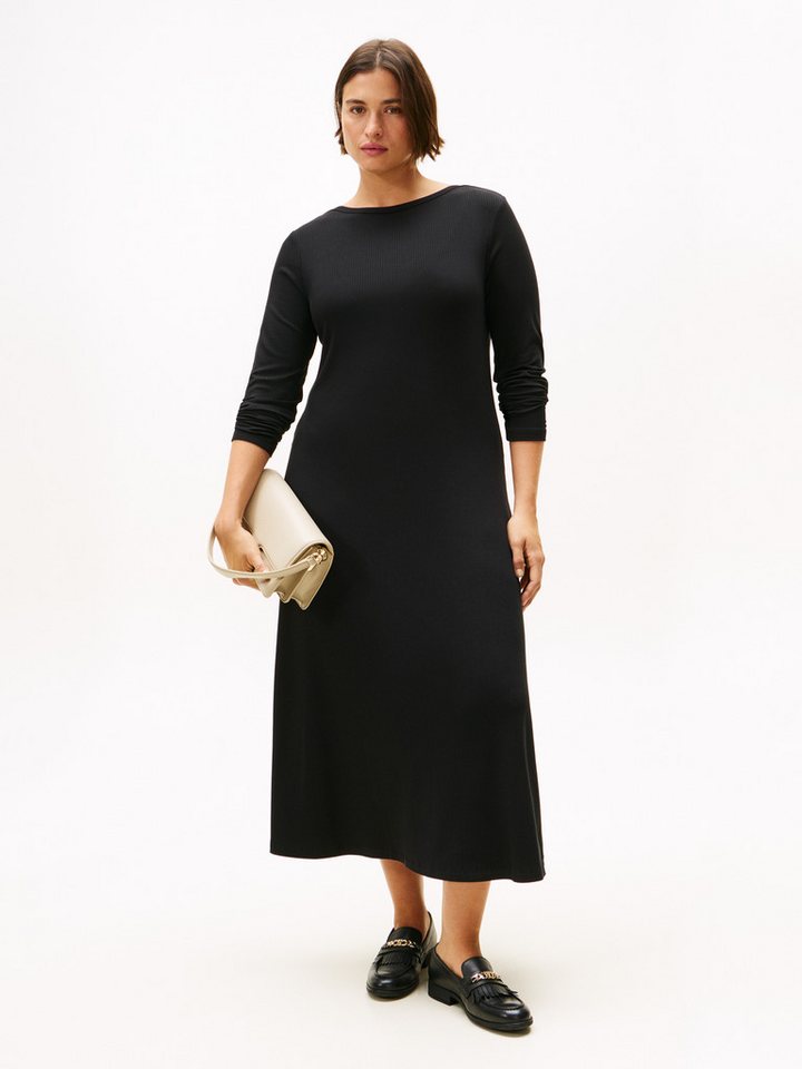 Tommy Hilfiger Curve A-Linien-Kleid CRV 5X2 RIB FLARE MIDI DRESS LS in großen Größen, in gerippter Struktur und ausgestellter Form Tommy Hilfiger Curve A-Linien-Kleid CRV 5X2 RIB FLARE MIDI DRESS LS in großen Größen, in gerippter Struktur und ausgestellter Form von Tommy Hilfiger Curve