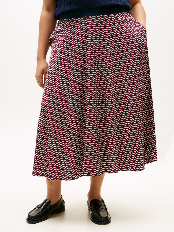 Tommy Hilfiger Curve A-Linien-Rock CRV VIS TWILL A-LINE MIDI SKIRT in großen Größen von Tommy Hilfiger Curve