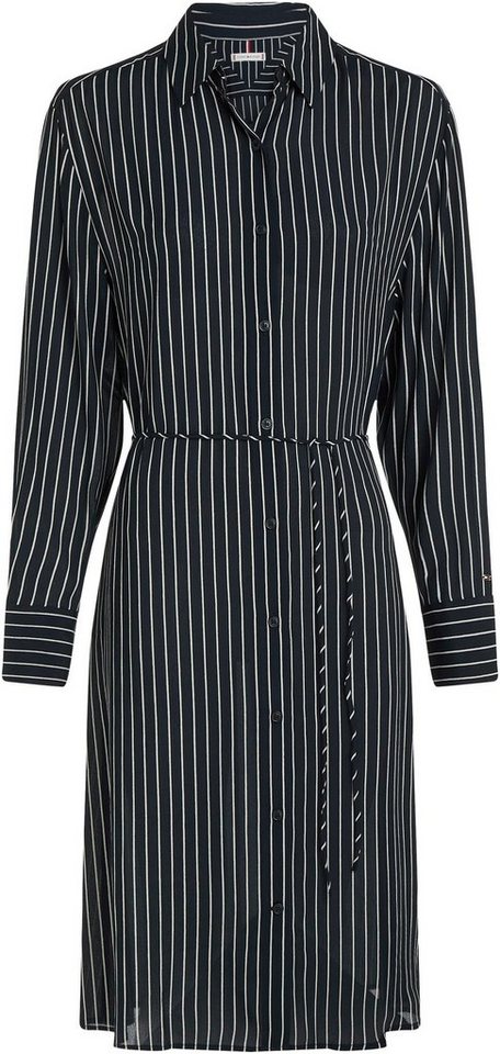 Tommy Hilfiger Curve Blusenkleid CRV VISCOSE CREPE MIDI DRESS in Streifenoptik von Tommy Hilfiger Curve