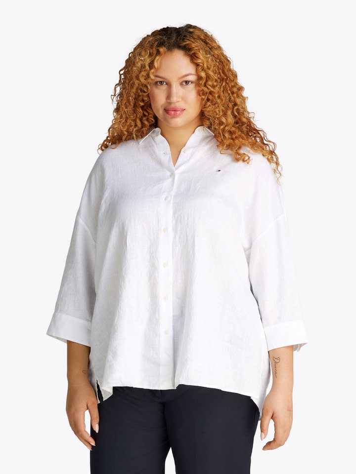 Tommy Hilfiger Curve Hemdbluse CRV ESS LINEN EASY SHIRT in Großen Größen, Leinenqualität von Tommy Hilfiger Curve
