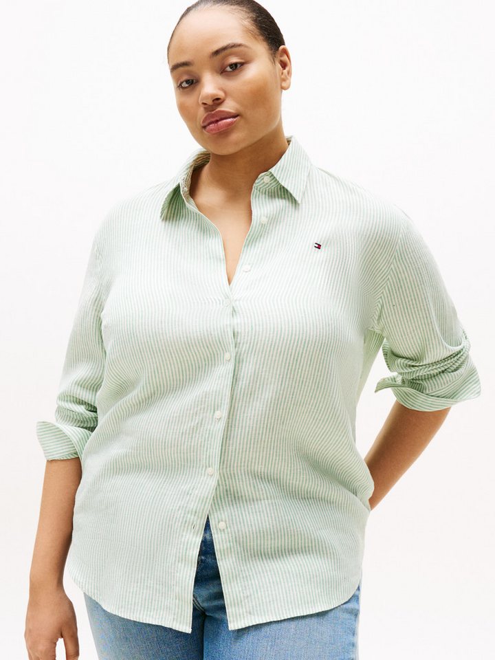 Tommy Hilfiger Curve Hemdbluse CRV ESS LINEN RELAXED SHIRT in Großen Größen, Leinenqualität von Tommy Hilfiger Curve