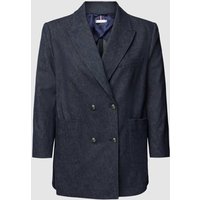 Tommy Hilfiger Curve PLUS SIZE Mantel mit aufgesetzten Taschen in Dunkelblau, Größe 48 von Tommy Hilfiger Curve