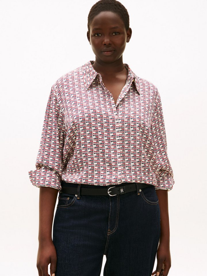 Tommy Hilfiger Curve Shirtbluse CRV VIS TWILL LS REGULAR SHIRT in großen Größen von Tommy Hilfiger Curve