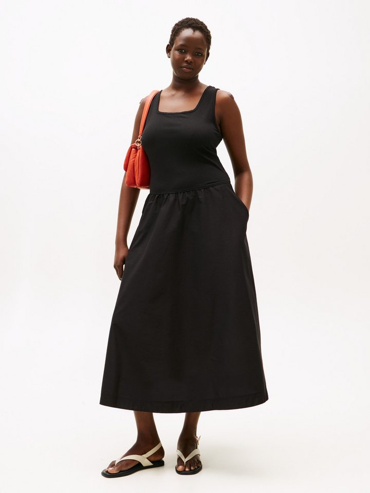 Tommy Hilfiger Curve Sommerkleid CRV 5X2 RIB MIDI MIX F&F DRS von Tommy Hilfiger Curve