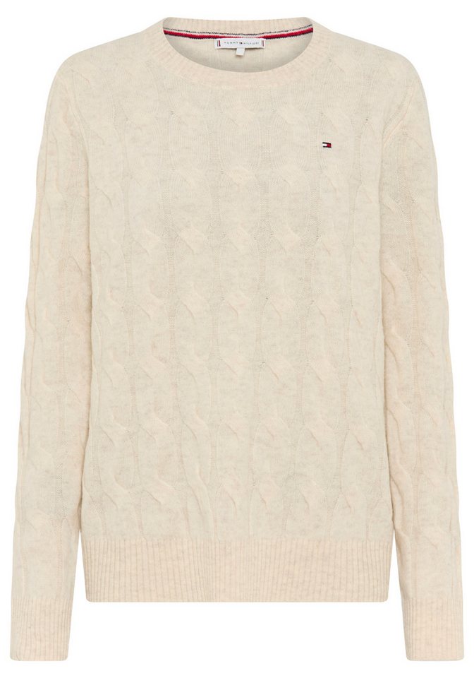 Tommy Hilfiger Curve Strickpullover CRV SOFT WOOL CABLE C-NK LS SWT in großen Größen, mit Zopfmuster, aus reiner Wolle Tommy Hilfiger Curve Strickpullover CRV SOFT WOOL CABLE C-NK LS SWT in großen Größen, mit Zopfmuster, aus reiner Wolle von Tommy Hilfiger Curve