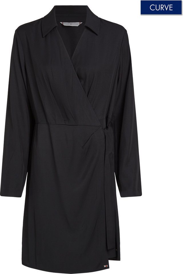 Tommy Hilfiger Curve Wickelkleid CRV FLUID VIS WRAP SHORT DRESS in Großen Größen, Wickelverschluss von Tommy Hilfiger Curve
