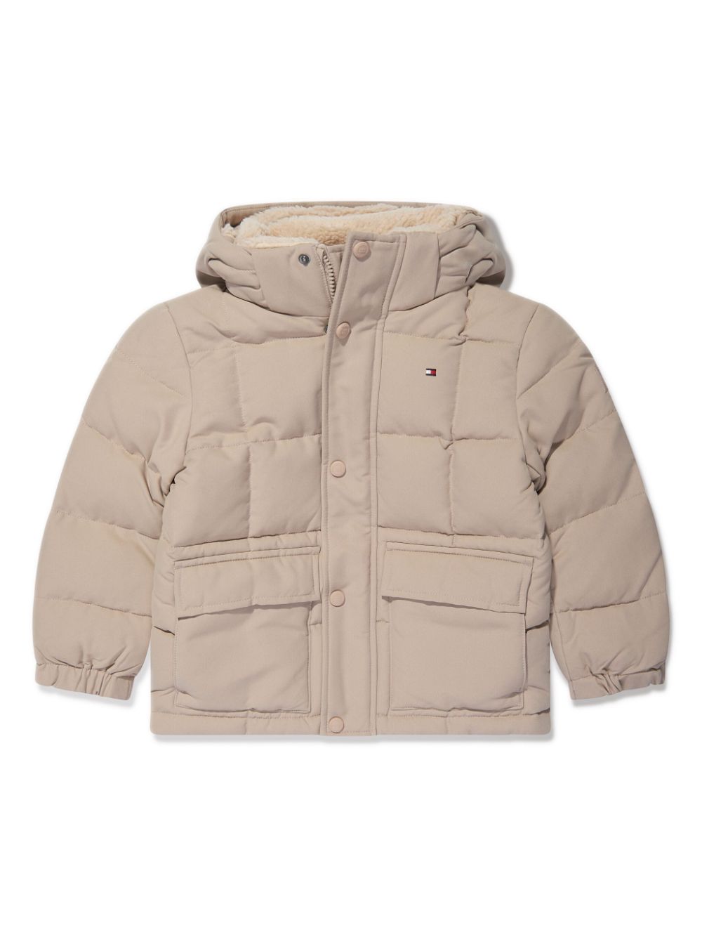 Tommy Hilfiger Junior Gesteppte Kapuzenjacke - Nude von Tommy Hilfiger Junior