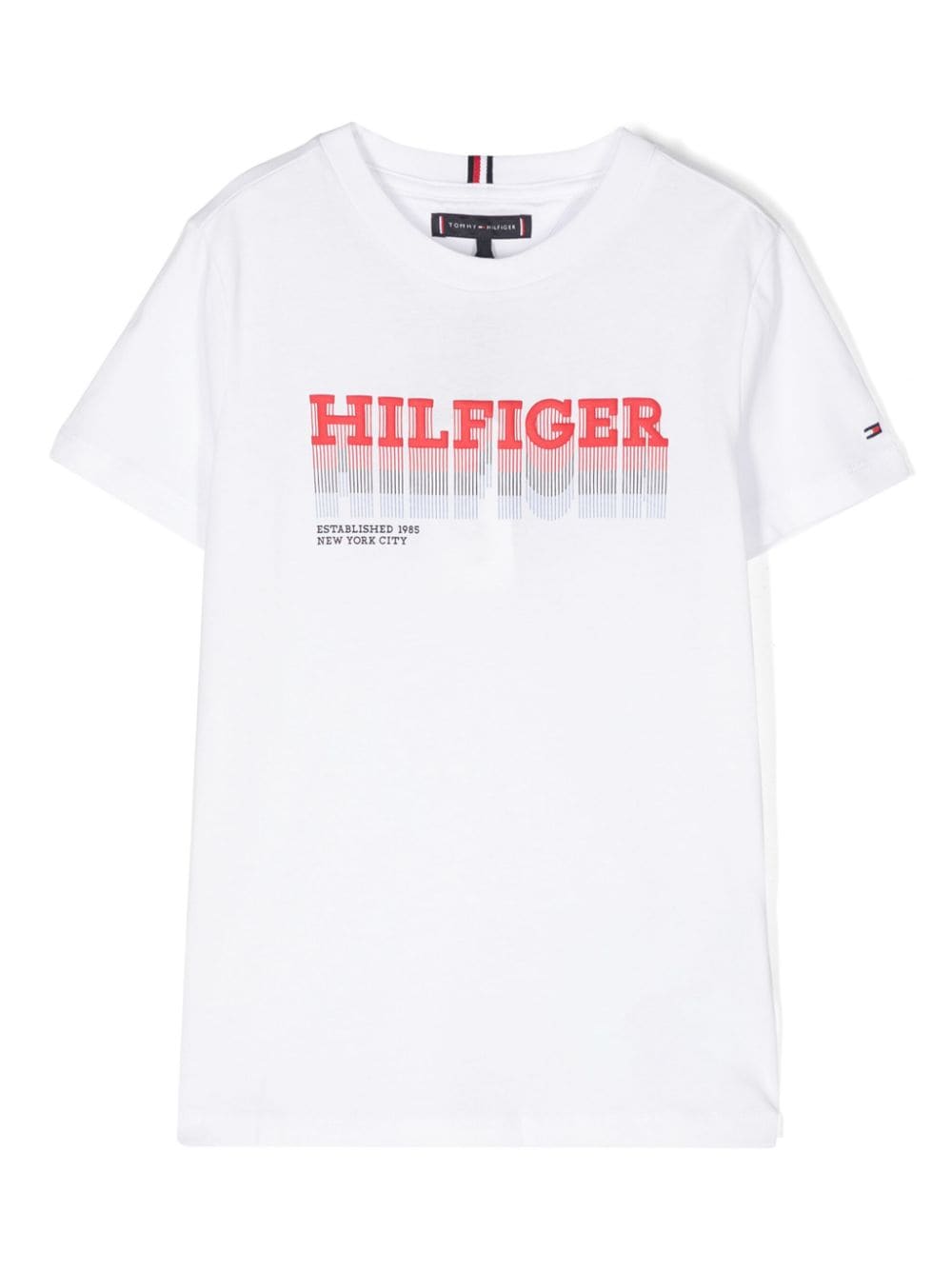 Tommy Hilfiger Junior T-Shirt mit gummiertem Logo - Weiß von Tommy Hilfiger Junior