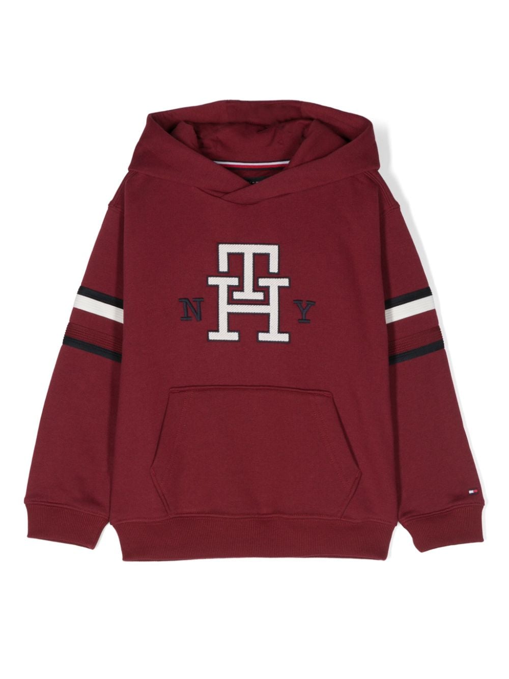 Tommy Hilfiger Junior Bestickter Hoodie mit tiefen Schultern - Rot von Tommy Hilfiger Junior