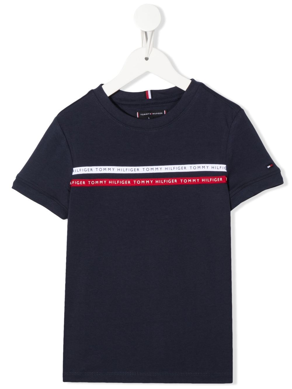 Tommy Hilfiger Junior T-Shirt mit Logo-Streifen - Blau von Tommy Hilfiger Junior