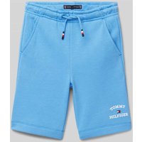 Tommy Hilfiger Kids Bermudas mit Label-Print Modell 'LOGO' in Bleu, Größe 104 von Tommy Hilfiger Kids