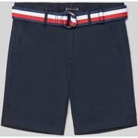 Tommy Hilfiger Kids Bermudas mit Stoffgürtel in Marine, Größe 104 von Tommy Hilfiger Kids