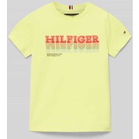 Tommy Hilfiger Kids T-Shirt mit Label-Print Modell 'FADE' in Gelb, Größe 92 von Tommy Hilfiger Kids