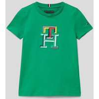 Tommy Hilfiger Kids T-Shirt mit Label-Stitching in Gruen, Größe 98 von Tommy Hilfiger Kids