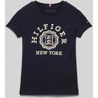 Tommy Hilfiger Kids T-Shirt mit Label-Stitching in Marine, Größe 116 von Tommy Hilfiger Kids