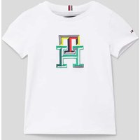 Tommy Hilfiger Kids T-Shirt mit Label-Stitching in Weiss, Größe 98 von Tommy Hilfiger Kids