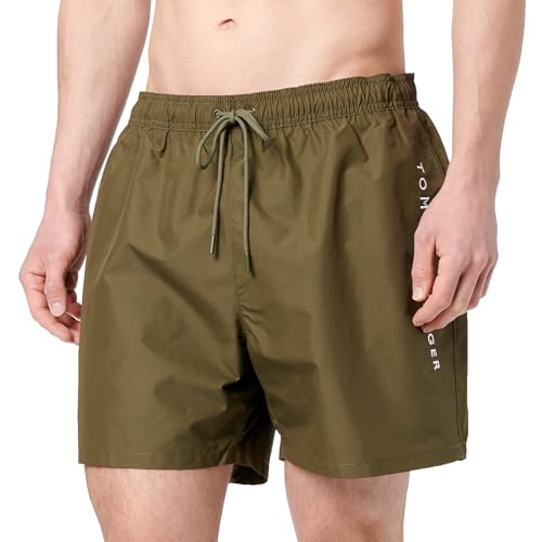 Tommy Hilfiger Herren Badeshorts Medium Drawstring Mittelland, Grün (Army Green), XXL von Tommy Hilfiger Men’s Medium Drawstring Medium Length Swim Shorts