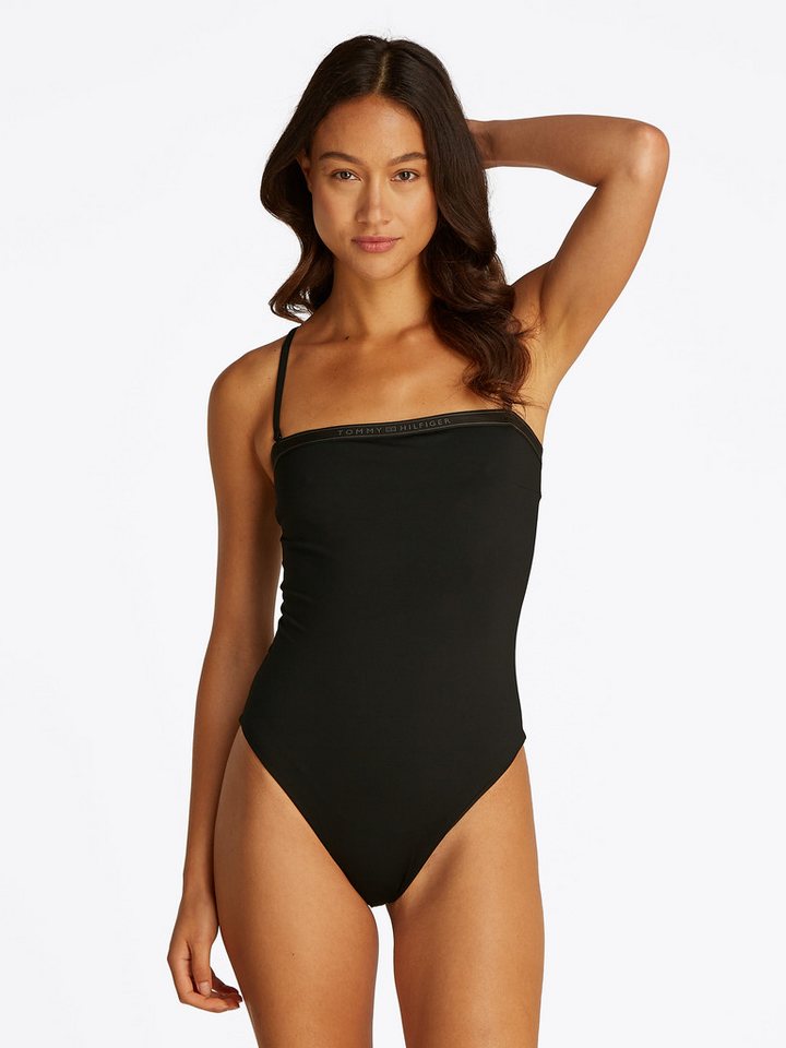Tommy Hilfiger Swimwear Badeanzug STRAIGHT ONE PIECE im Bandeau-Stil, mit Logoschriftzug von Tommy Hilfiger Swimwear