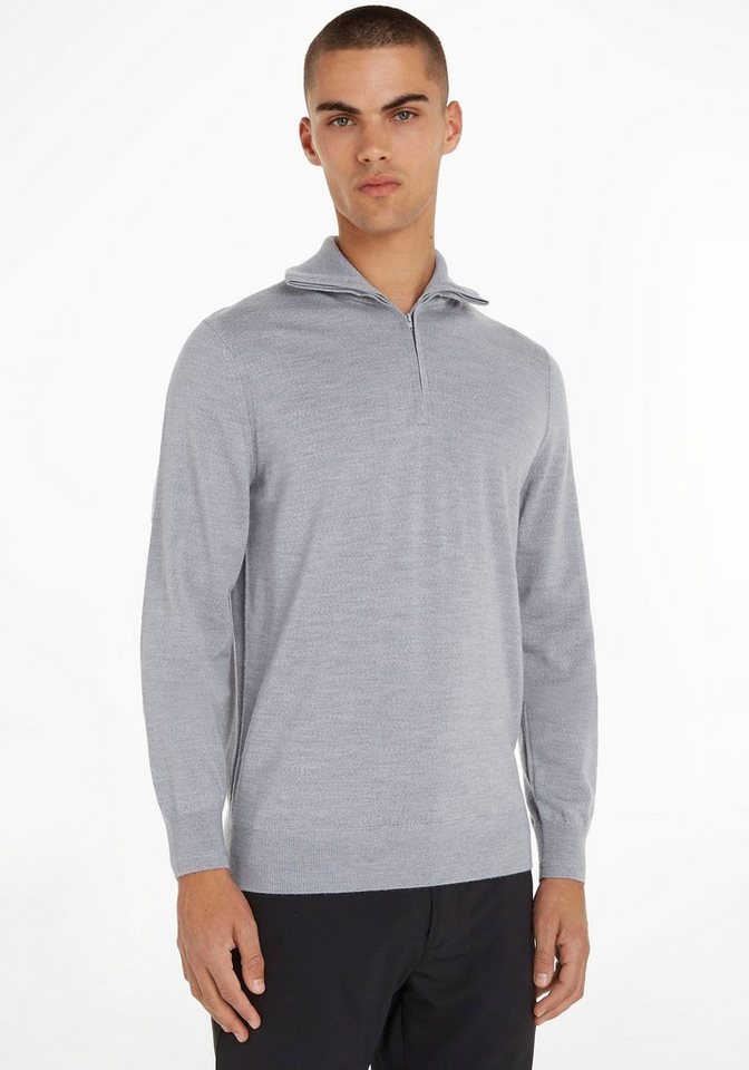 Tommy Hilfiger TAILORED Strickpullover FINE GAUGE MERINO ZIP MOCK mit breiten Rippstrickbündchen Tommy Hilfiger TAILORED Strickpullover FINE GAUGE MERINO ZIP MOCK mit breiten Rippstrickbündchen von Tommy Hilfiger TAILORED