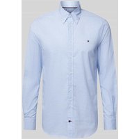 Tommy Hilfiger Tailored Slim Fit Business-Hemd mit Knopfleiste in Bleu, Größe 39 von Tommy Hilfiger Tailored