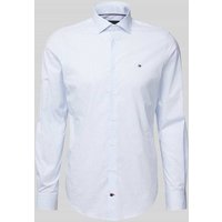 Tommy Hilfiger Tailored Slim Fit Business-Hemd mit Knopfleiste in Bleu, Größe 41 von Tommy Hilfiger Tailored